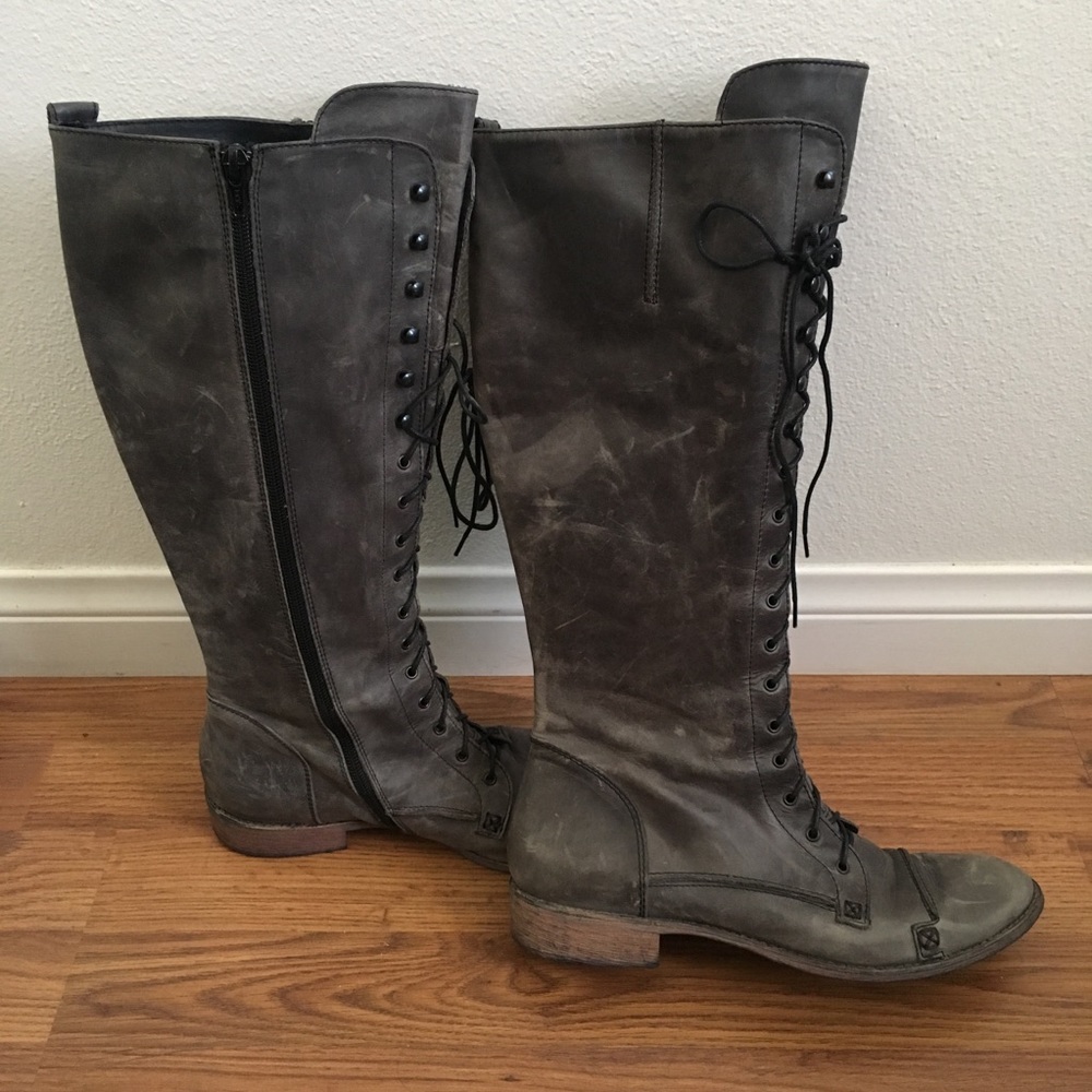 Charles David Leather Combat Boot